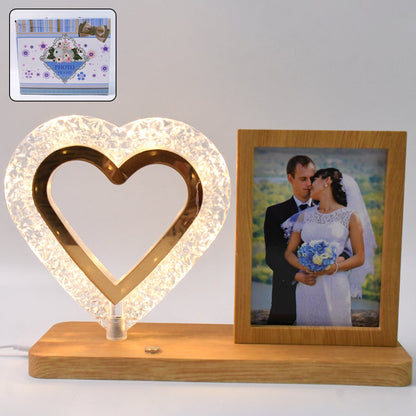 Romantic heart light moments captured in LED lamp