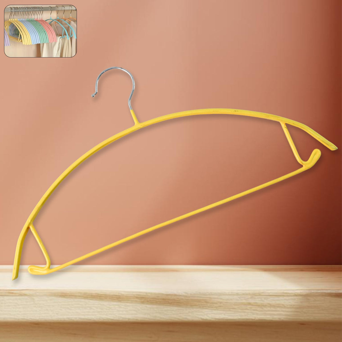 Heavy duty clothes hanger with a sturdy metal hook and non-slip finish