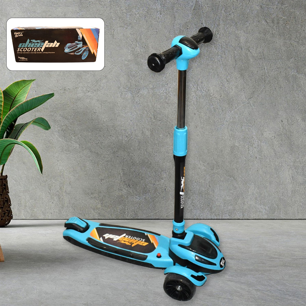 Foldable lightweight kick scooter for kids with big wheels
