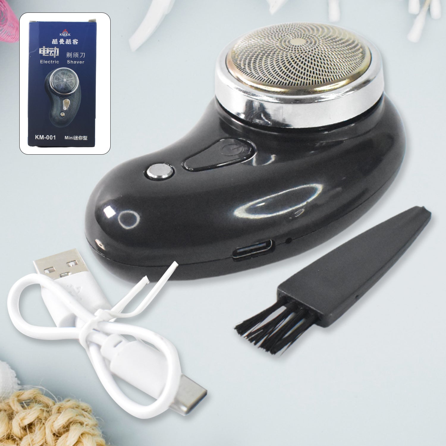 Portable electric shaver with USB charging and ABS cutter head