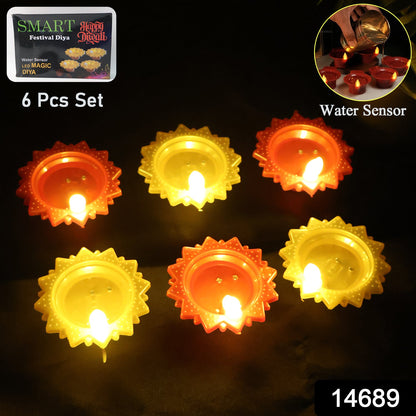 Water sensor LED diya used in home temple decoration for pooja