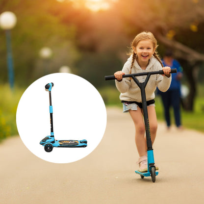 Kick scooter for kids with wide deck and three wheels for smooth ride