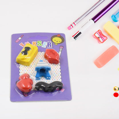Bright and fun kids eraser set, neatly arranged for an appealing presentation.