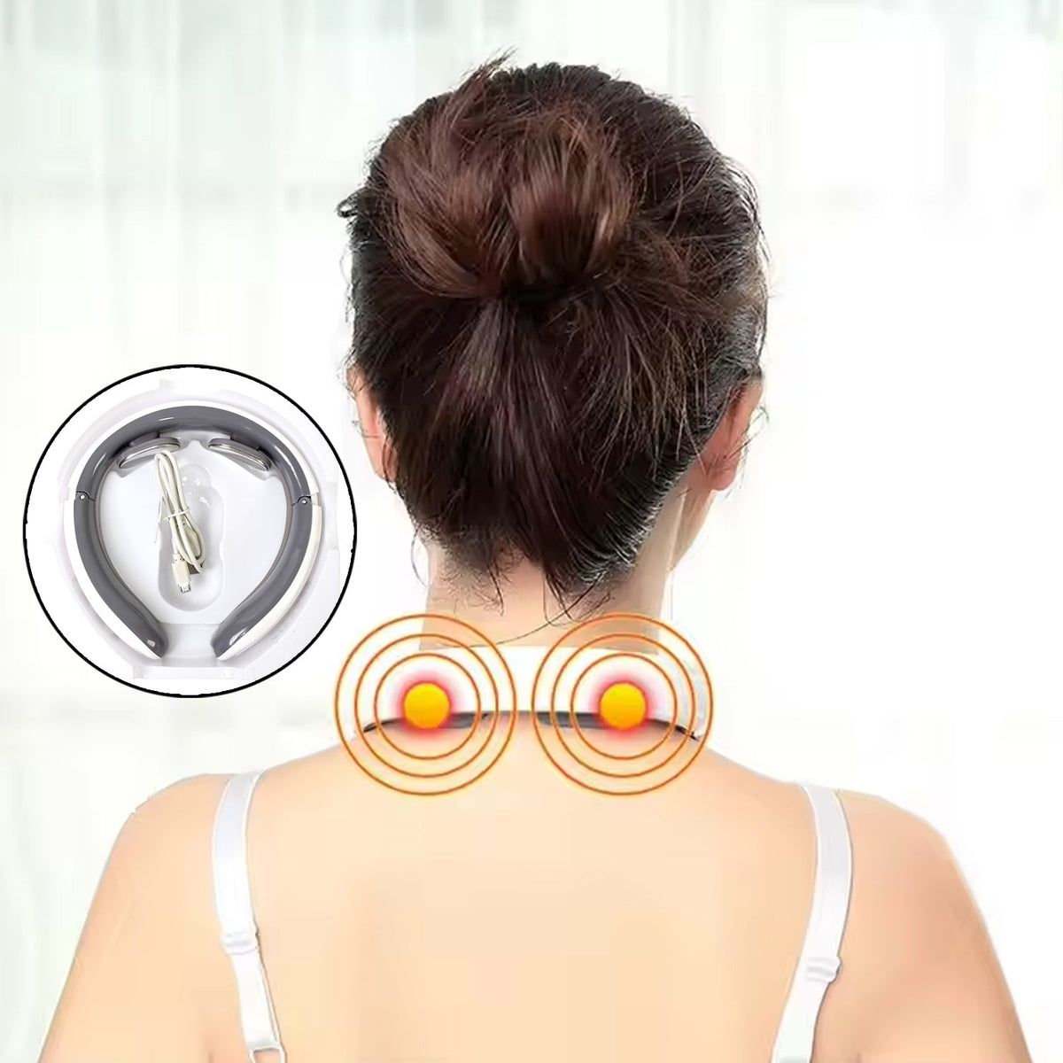 SmartSoothe electric neck massager with adjustable intensity settings