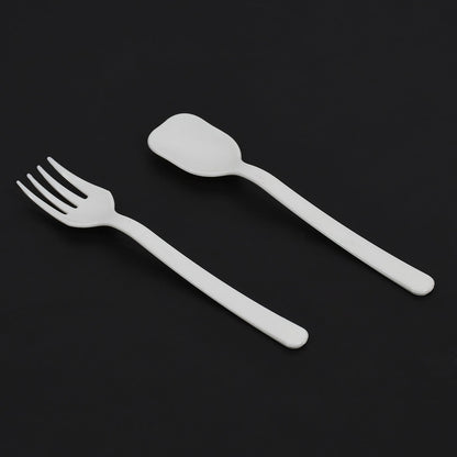 A pack of Quickslice disposable plastic forks and spoons, ideal for party supplies.
