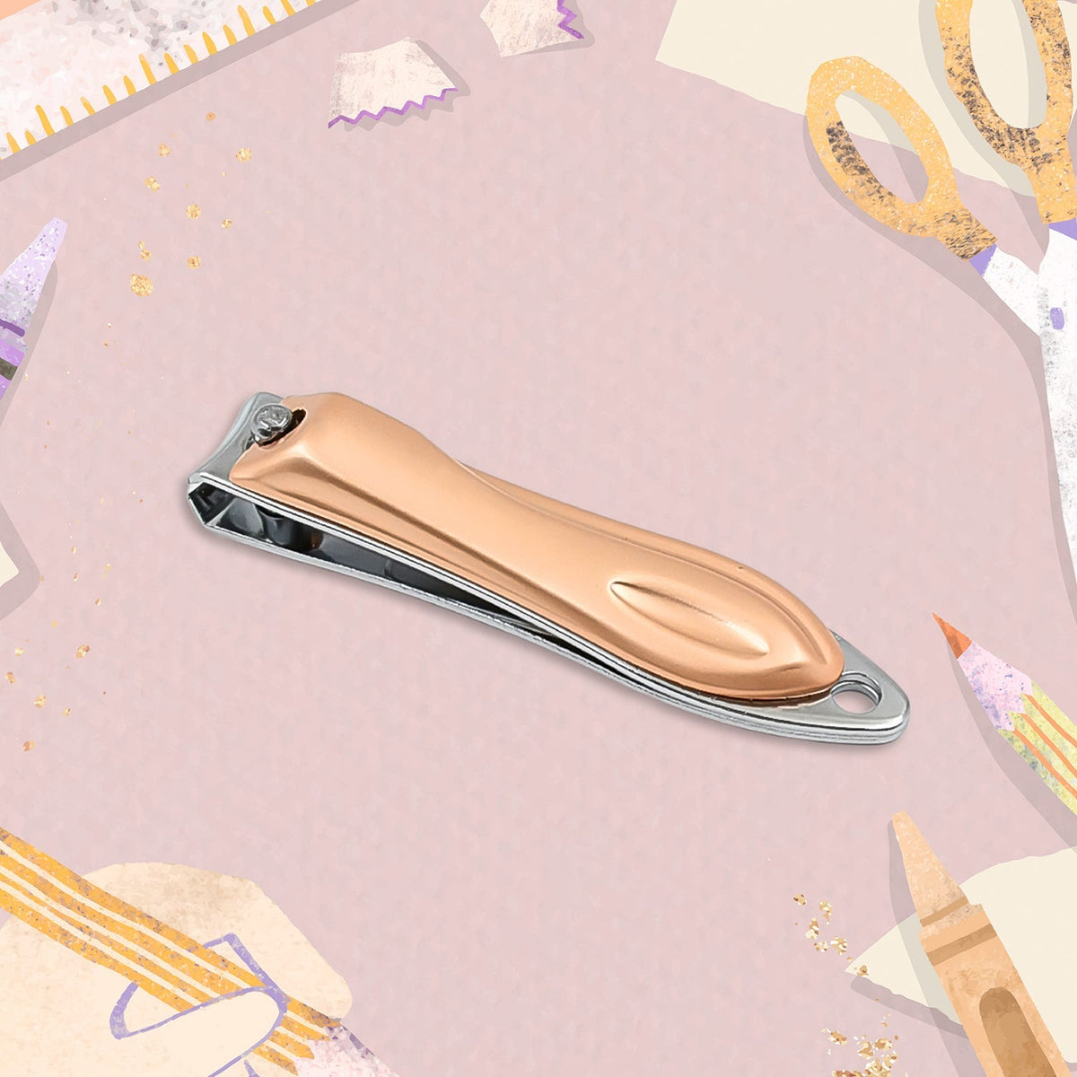 Side view of the AuriGlam folding nail clippers, highlighting quality craftsmanship.