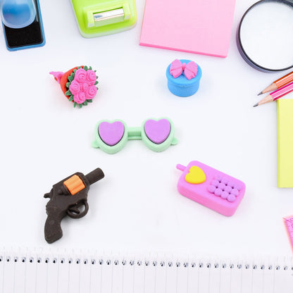 Assorted bright kids erasers, ready to make learning and playtime more engaging.