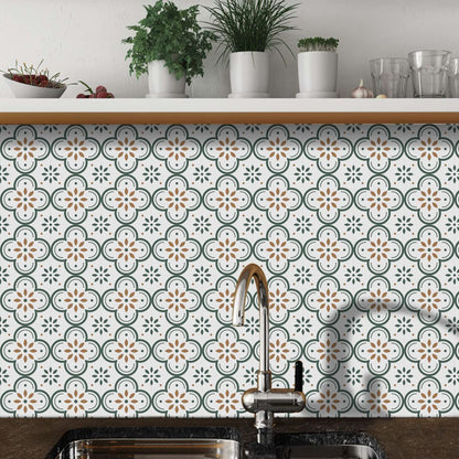 Stylish Peel and Stick Floor Tiles installed in a modern kitchen.