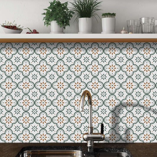 Stylish Peel and Stick Floor Tiles installed in a modern kitchen.