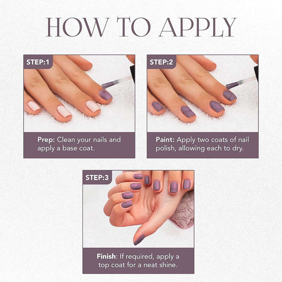 Purple Metallic nail lacquer reflecting vibrant shine