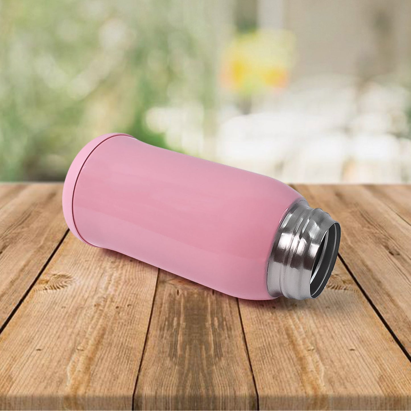 Pink Insta Sip thermos kids water bottle with leakproof cap and strap