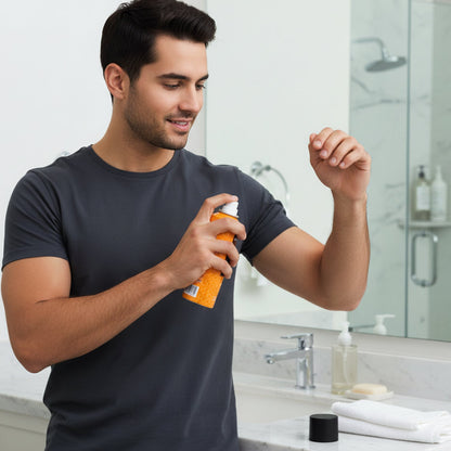 Deodorant spray bottle of Honey Oud fragrance