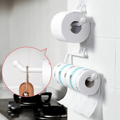 Wall mounted tissue paper holder for kitchen and cleaning cloths