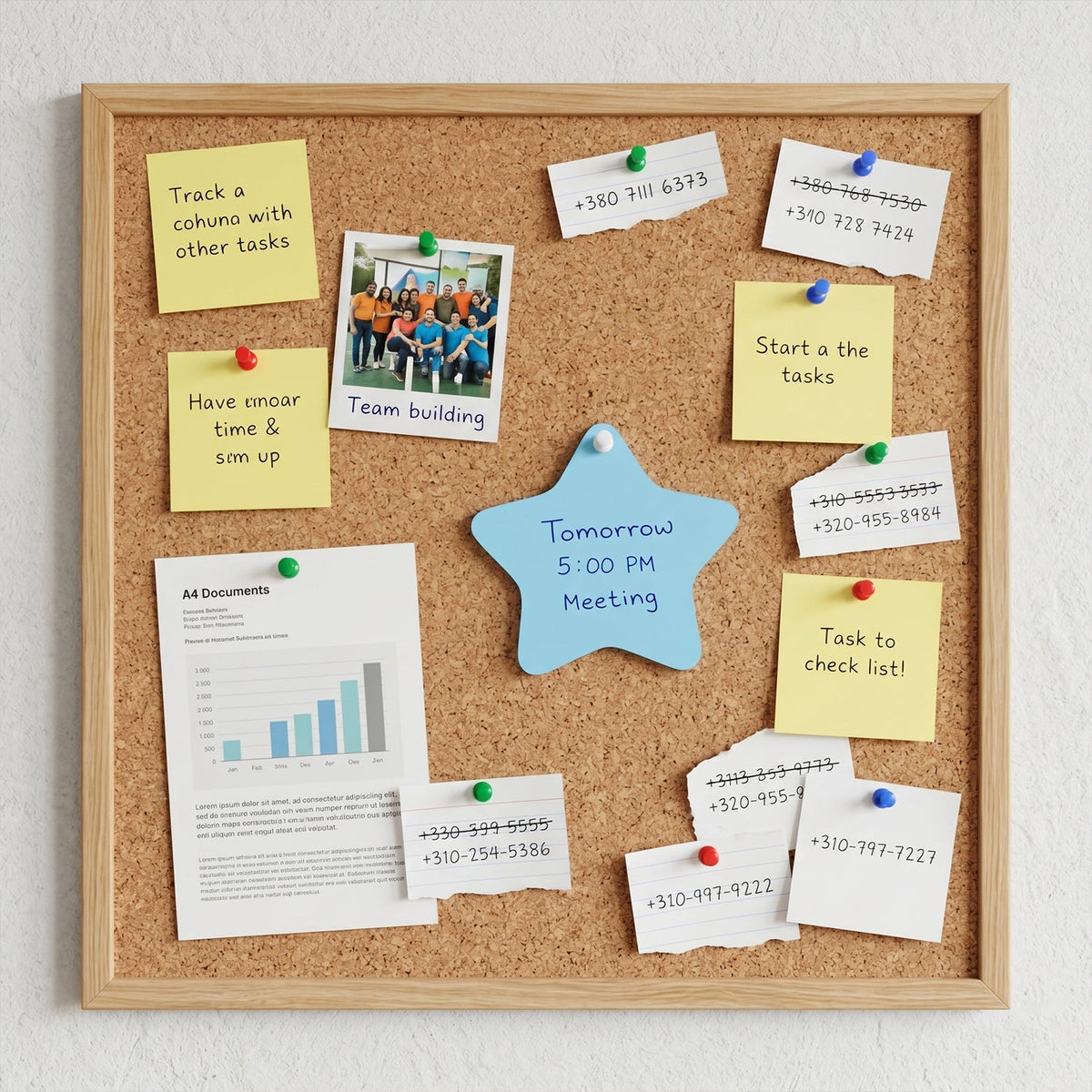 Reusable star-shaped sticky note paper for creative planning