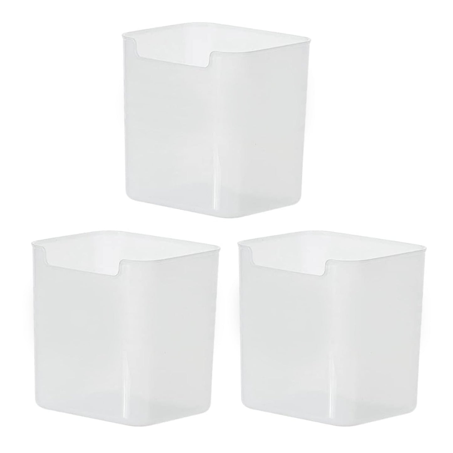 The 3 Pcs Clear Plastic Drawer Organizer set displayed empty.