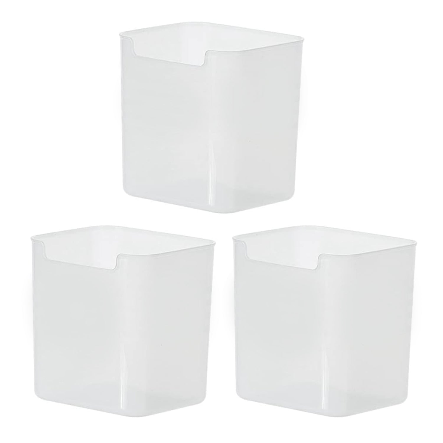 The 3 Pcs Clear Plastic Drawer Organizer set displayed empty.