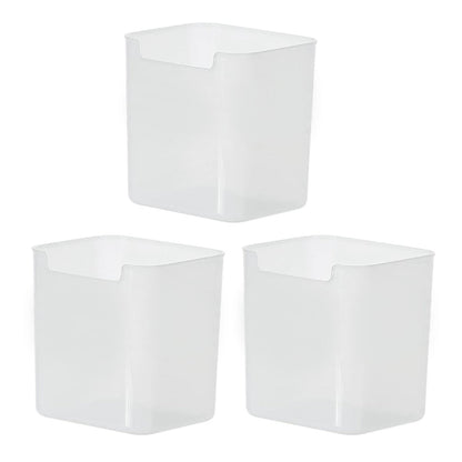The 3 Pcs Clear Plastic Drawer Organizer set displayed empty.