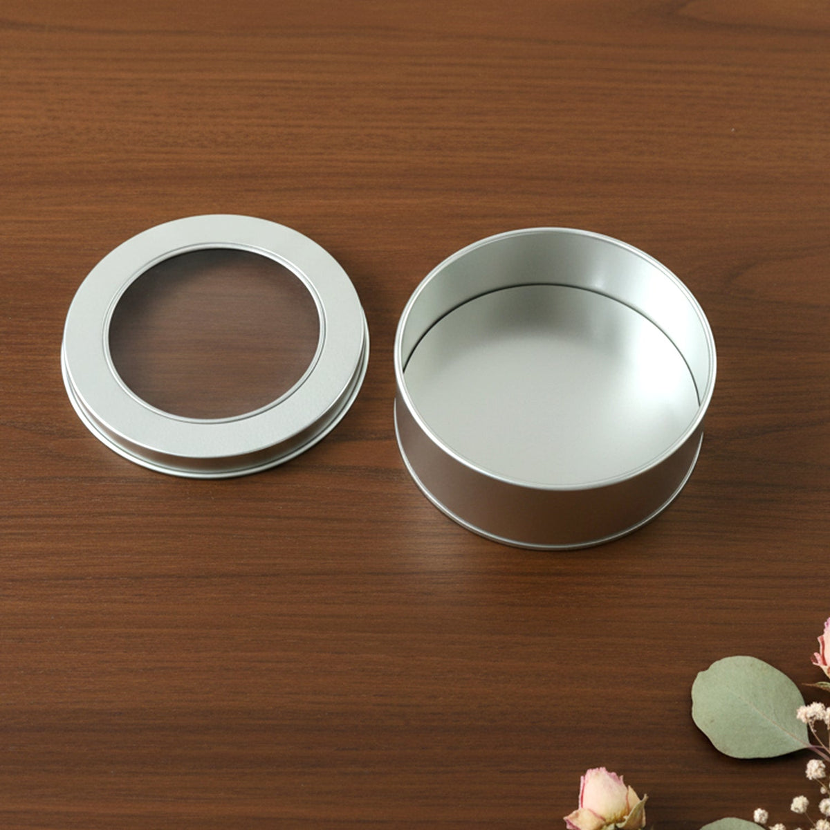 Multipurpose round metal storage tin for home organization