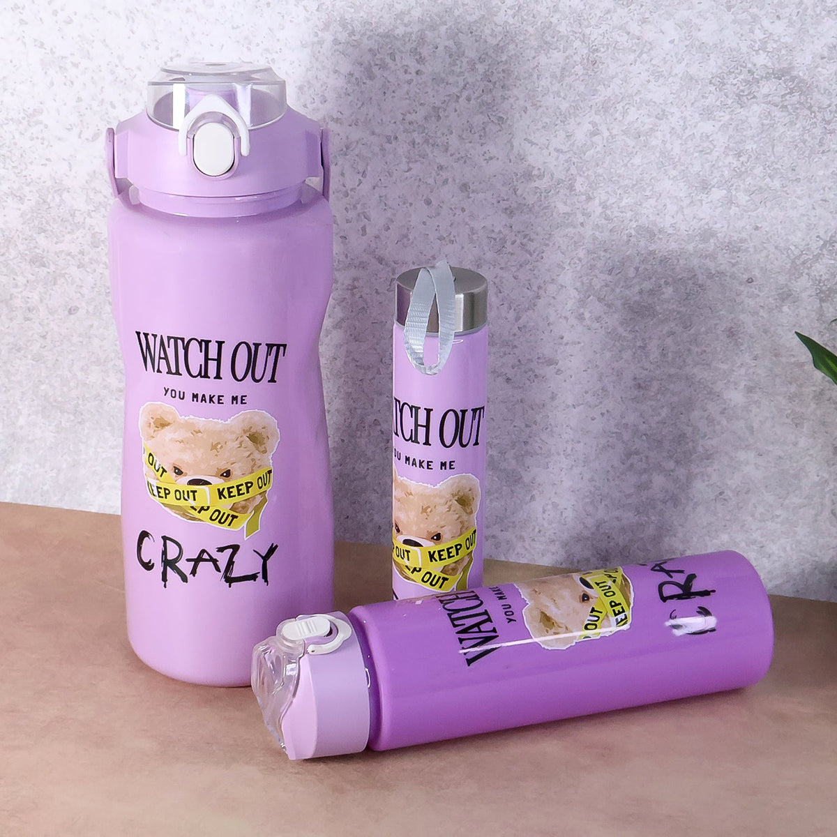 Sports water bottle from premium BPA-free 3-piece bottle set