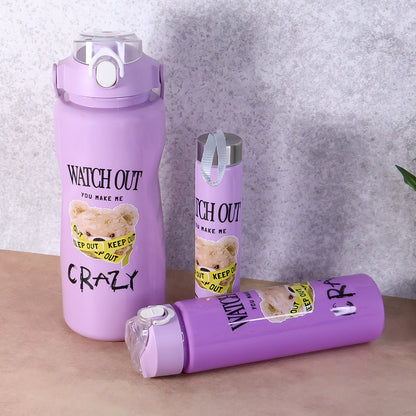 Sports water bottle from premium BPA-free 3-piece bottle set