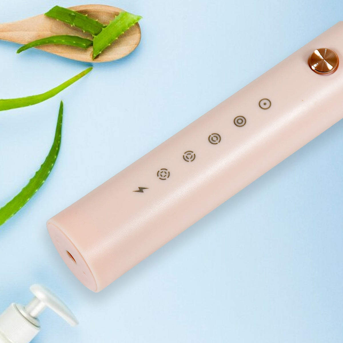 The Electric Toothbrush's replaceable head detached, emphasizing ease of maintenance.