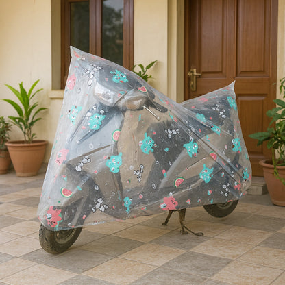 Folded compact waterproof rain cover for scooters and electric bikes