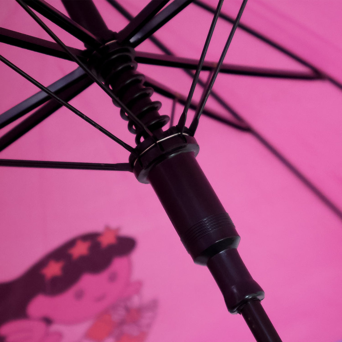 Classic umbrella canopy highlighting waterproof and windproof design