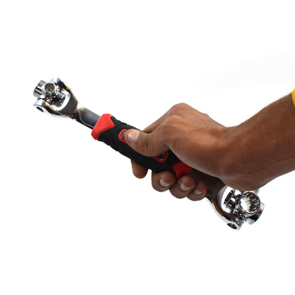 Close-up of the 48-in-1 multi-tool spanner, highlighting its spline bolt compatibility.