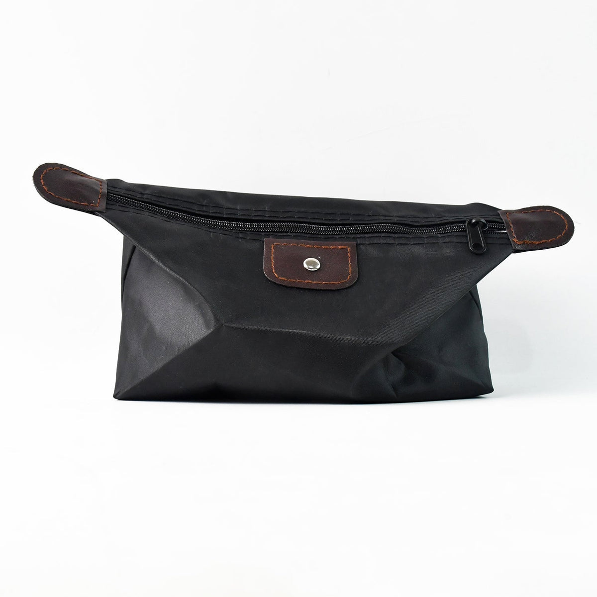 Travel shoulder bag in stylish black waterproof fabric for grooming kits