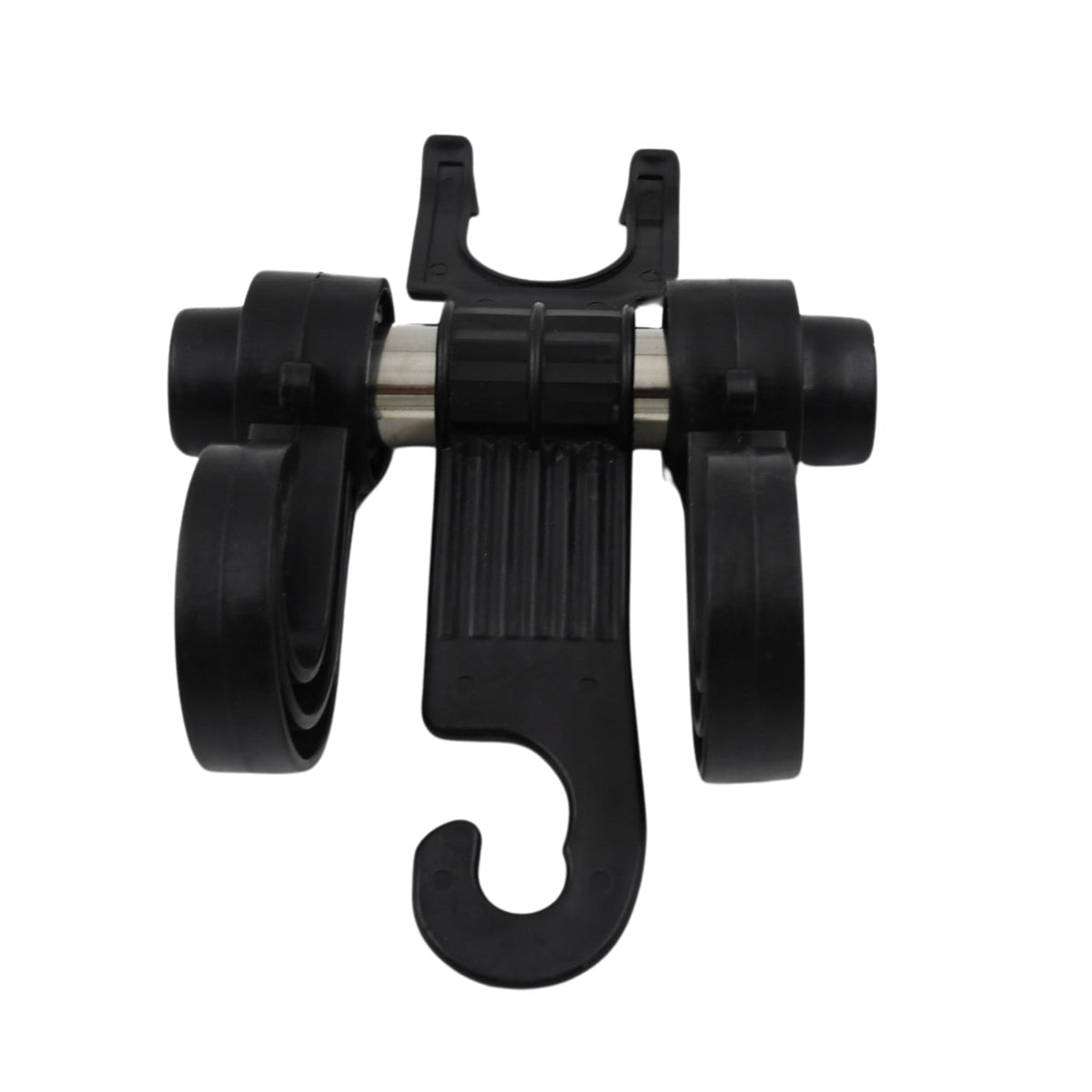 Car Double Hook Hanger neatly installed on the back of a car seat.
