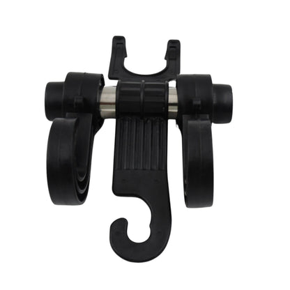 Car Double Hook Hanger neatly installed on the back of a car seat.