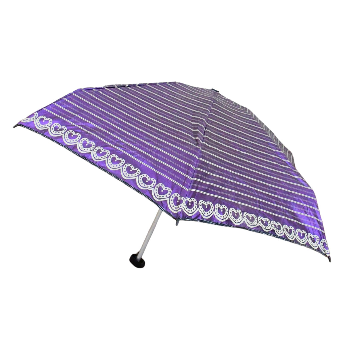 A modern and stylish foldable umbrella, providing both sun and rain protection.