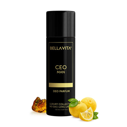 Bellavita CEO Man perfume spray in action, even spray application