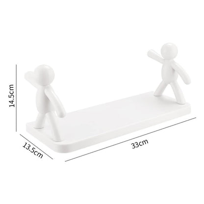 Set of self-adhesive floating shelves for versatile wall mounting in an Indian home.