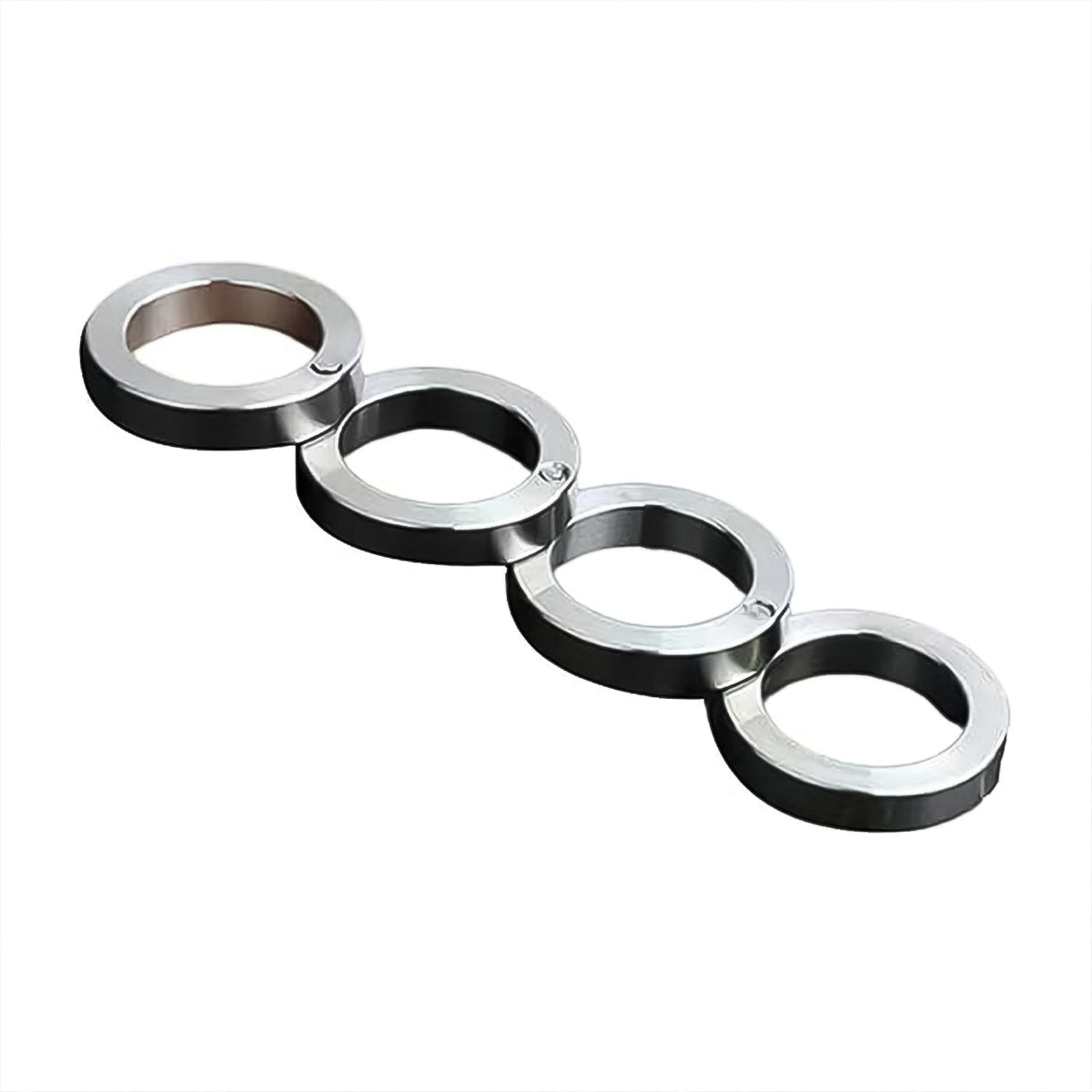 Modern stainless steel finger spinner ring in a sleek design, perfect for daily wear.