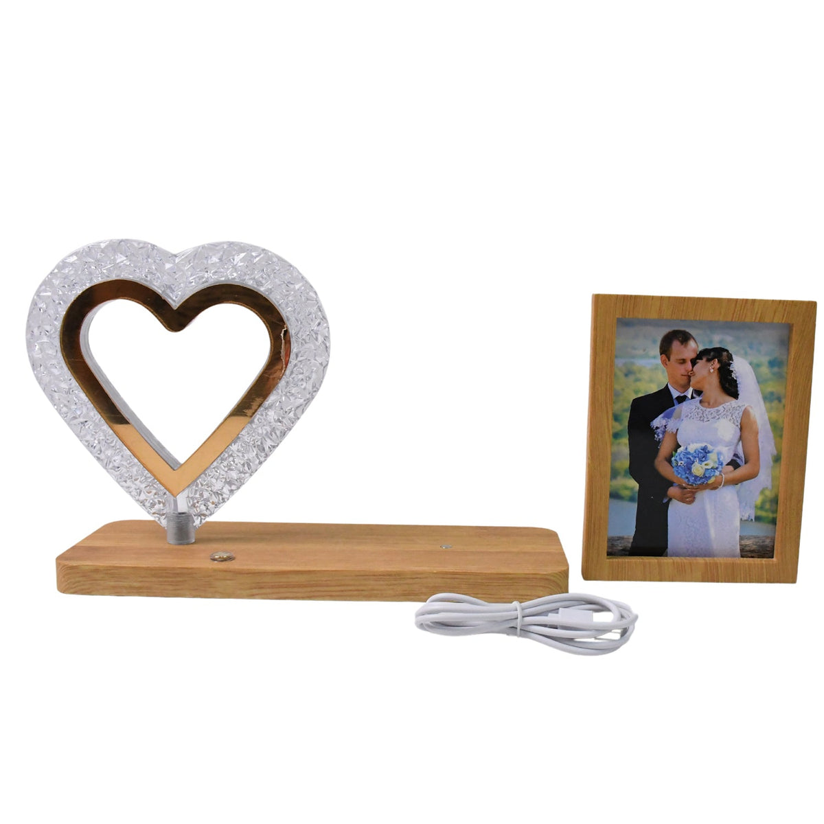 Cozy heart LED photo frame night lamp for romantic décor