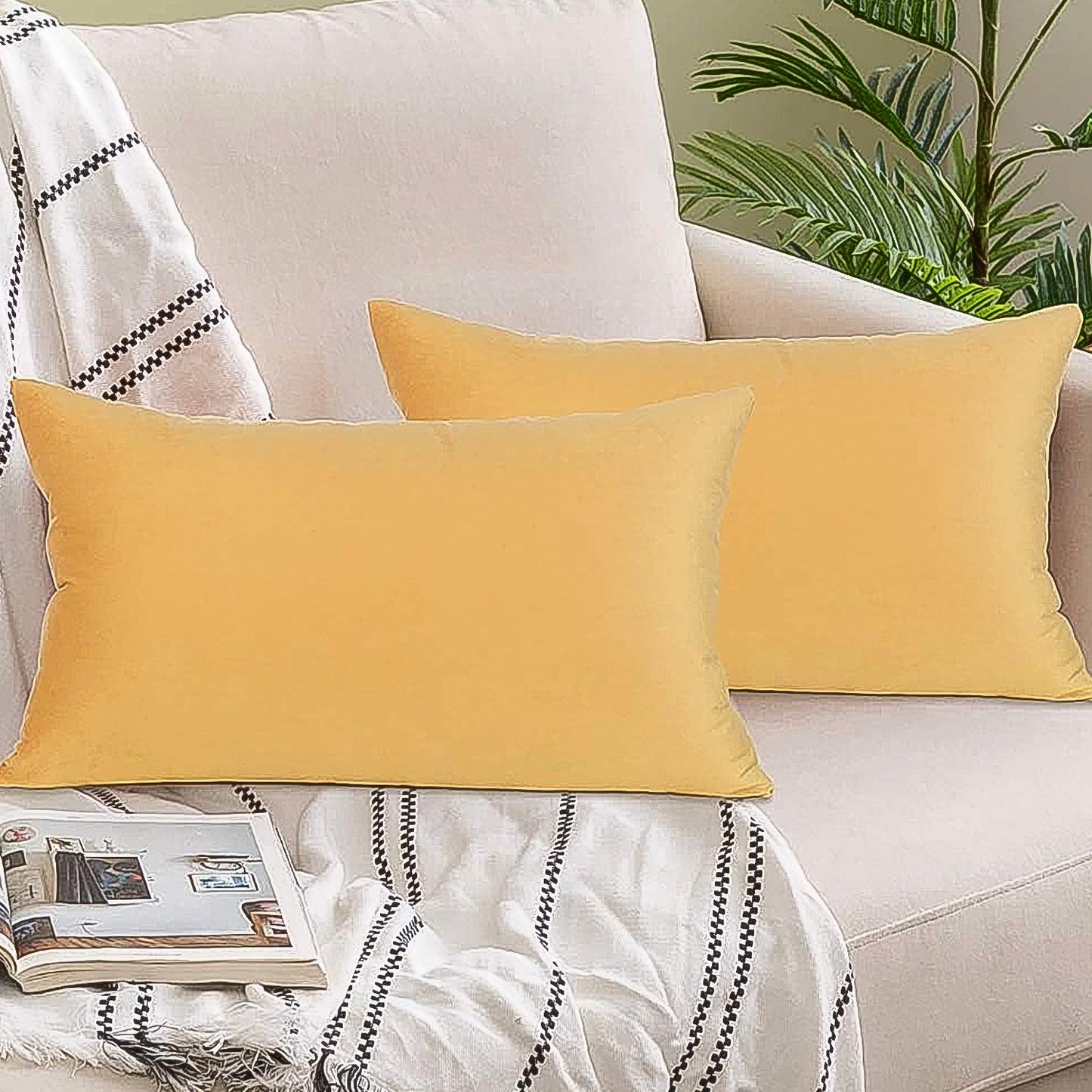 Invisible zipper detail on the side of the pillow cover for a seamless look.