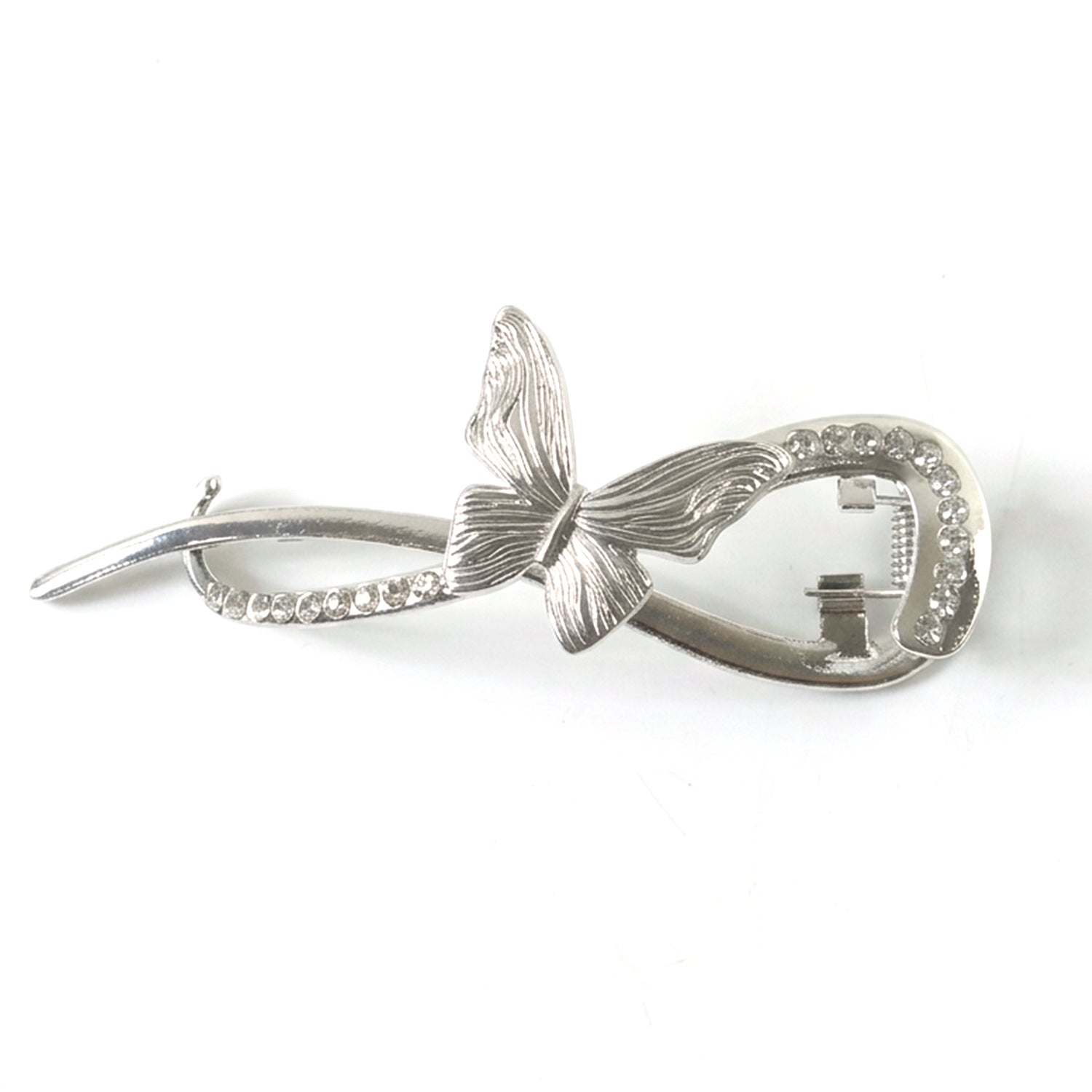 Butterfly-shaped hair clip with crystal decorations