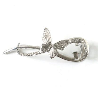 Butterfly-shaped hair clip with crystal decorations