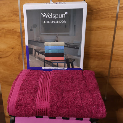 Decorative border cotton bath towel with soft and absorbent cotton