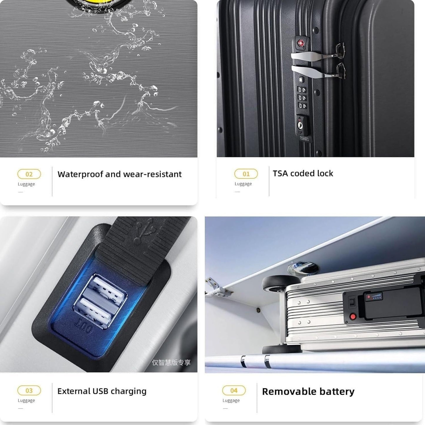 Electric Suitcase Smart Scooter – Riding Luggage with Removable Power (1 Pc)