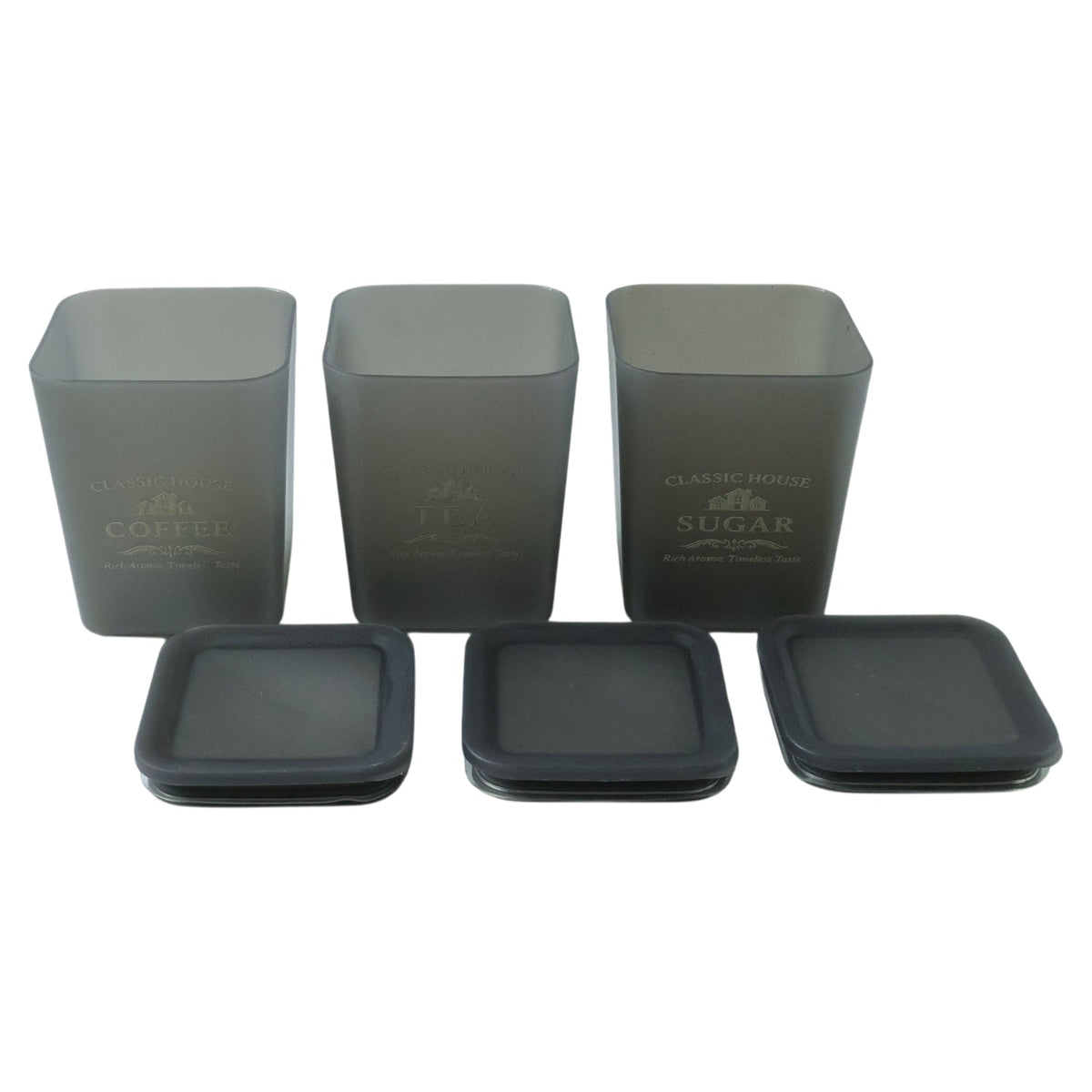 Airtight plastic storage canisters for dry food and pantry organization