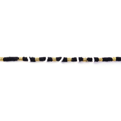 Traditional ethnic black and white beaded rakhi