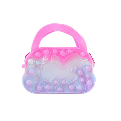 Unicorn design pop it silicone coin purse with zipper