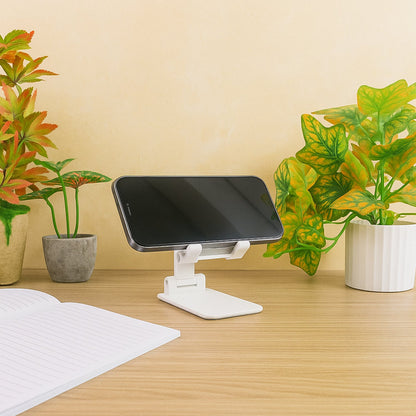 Stable desktop mobile stand with anti-slip pad for hands-free phone use