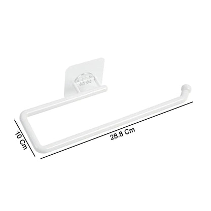 No drill adhesive paper towel holder installed on kitchen wall