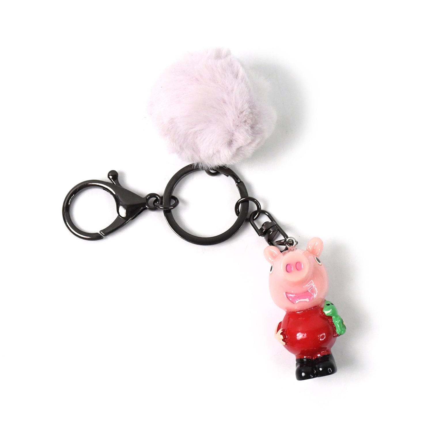 Whimsy Pom cartoon keychain with soft pom pom ideal for handbag charm