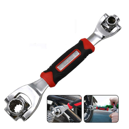 48-in-1 multi-tool wrench with a versatile swivel head and various sockets.