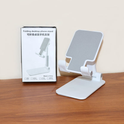 Portable foldable desktop mobile phone holder providing stable support