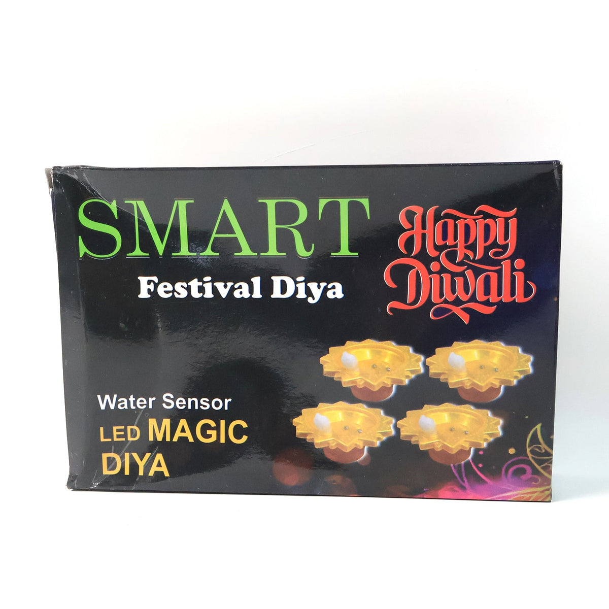 Bright glowing water sensor LED diya providing safe festival decor
